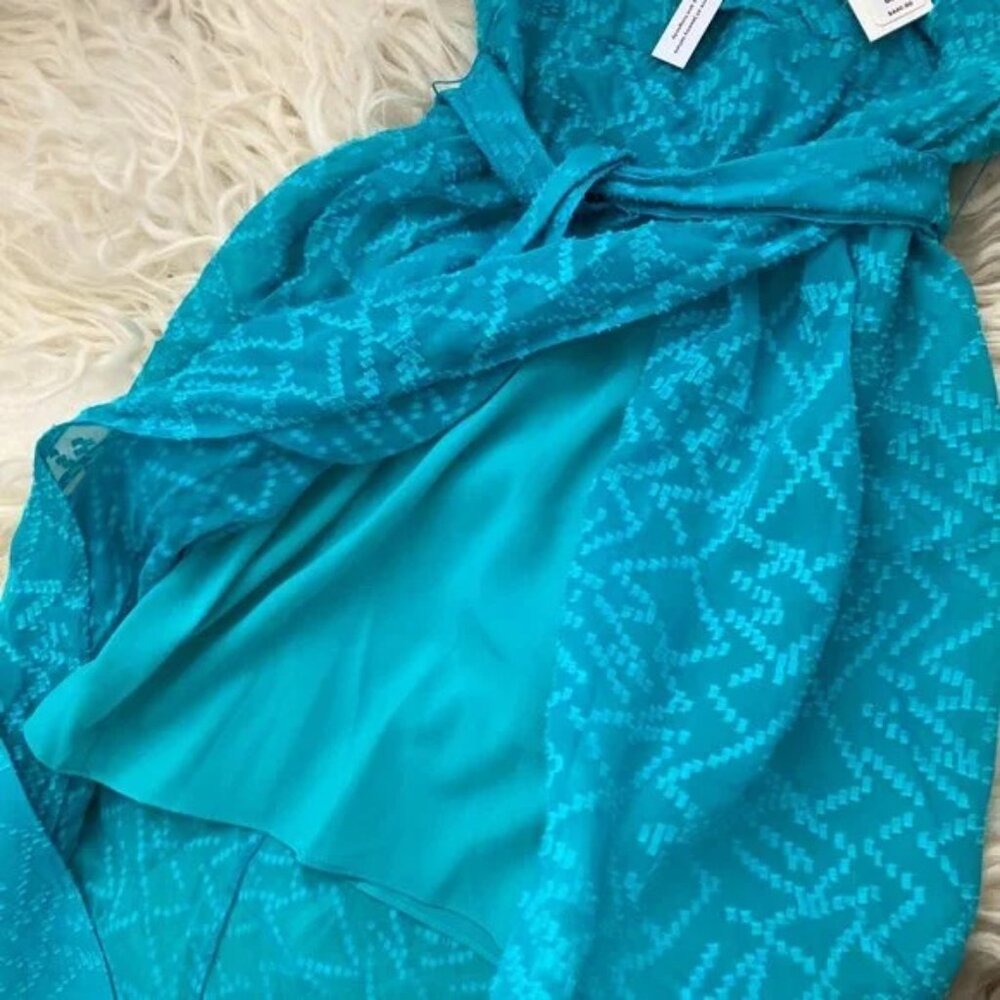 ALICE AND OLIVIA Darva Wrap-effect Swiss-dot Silk And Cotton-blend Midi Dress - Picture 10 of 14